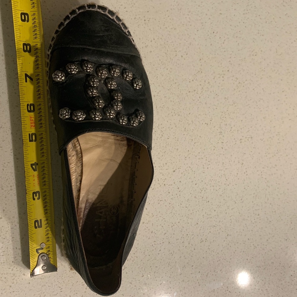 Chanel Leather ZG30604 Espadrilles Black Metal 6M - Picture 8 of 8